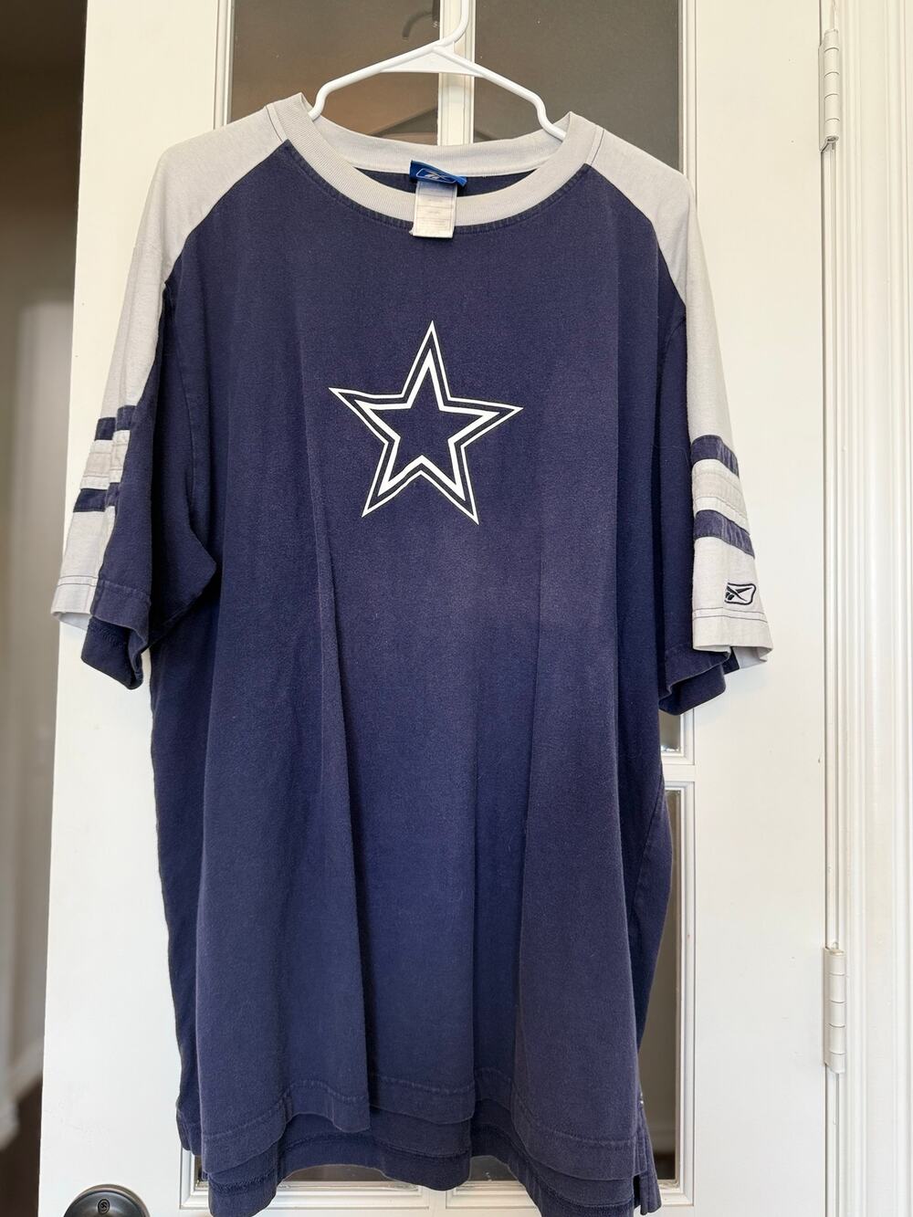 Vintage Dallas Cowboys NFL T-Shirt - Classic Reebok Blue/Gray Raglan 90s Y2K XL